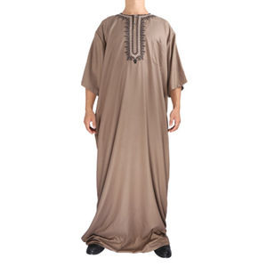 Wholesale Cotton Linen Casual 2022 Design Muslim Loose New Arabic Men's Islamic Robe Thobe