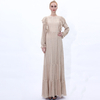 Foreign Trade New Style Lace Dress Muslim Female Lotus Leaf Sleeve Robe Abaya Dress Spot Cross-border
