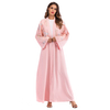 European And American Muslim Three-dimensional Flower Mesh Loose Lace Cardigan Robe without Headscarf