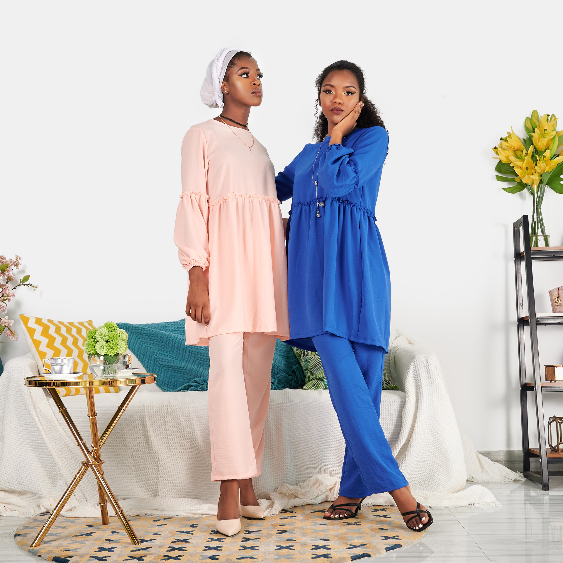 Summer Turkey Casual Loose Modest Fashion Middle East Muslim Lady Blouse Set