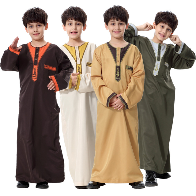  Modest Designs Boy Thobe India & Pakistan Clothing Chemises Hommes Islamic Sherwani 2021 Sets for Boy Muslim Salwar Kameez Kids Kurta