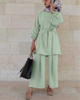 Long Casual Muslim Turkey Loose Modest Fashion Middle East Lady Blouse Set