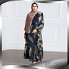 New Fashion Robe Paris Beads Ethnic Muslim Printing Long-sleeved Stitching Dress Plus Size