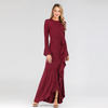 AliExpress Amazon Ebay Hot Sale Solid Color Ruffled Fishtail Bag Hip Long Dress Muslim