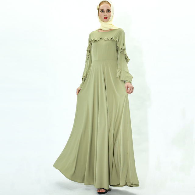 Ramadan New Style Fairy Muslim Women's Dress with Big Swing Summer Spot Abaya Wholesale