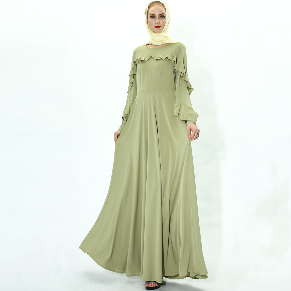 Ramadan New Style Fairy Muslim Women's Dress with Big Swing Summer Spot Abaya Wholesale