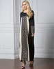 New Fashion Robe Korean Hemp Ethnic Muslim Lace Stitching Long-sleeved Dress Plus Size
