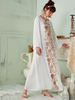 White Embroidery Best Selling Islamic Turkey Dubai Modest Fashion Muslim Robe Maxi Dresses Loose Abaya