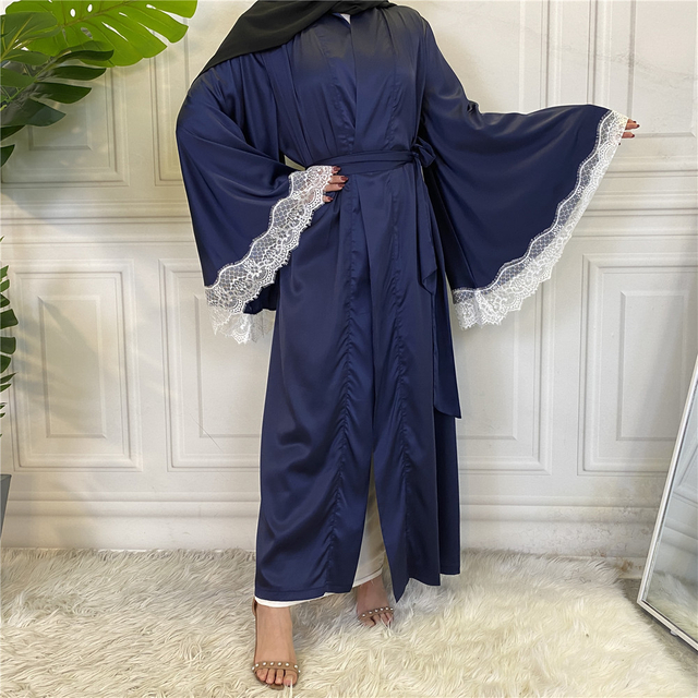2022 Amazon AliExpress hot sale fashion women's stitching embroidered cardigan robe abaya