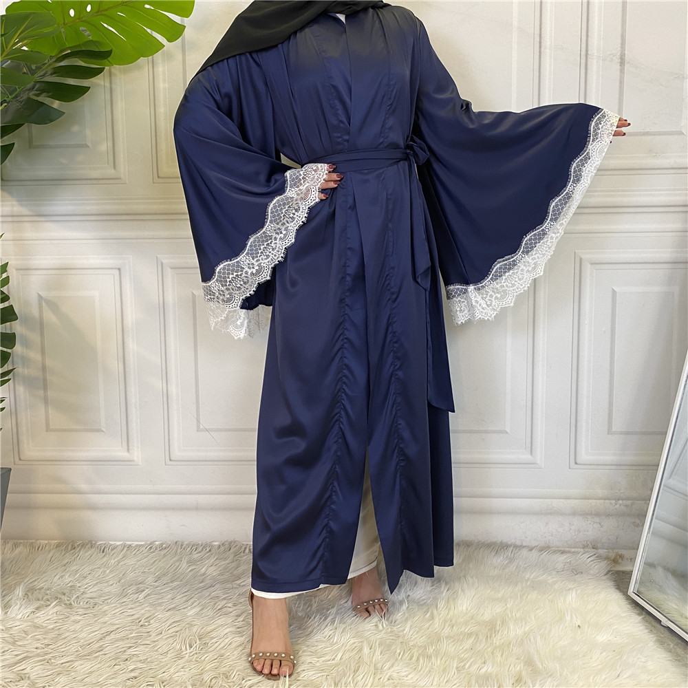 2022 Amazon AliExpress hot sale fashion women's stitching embroidered cardigan robe abaya
