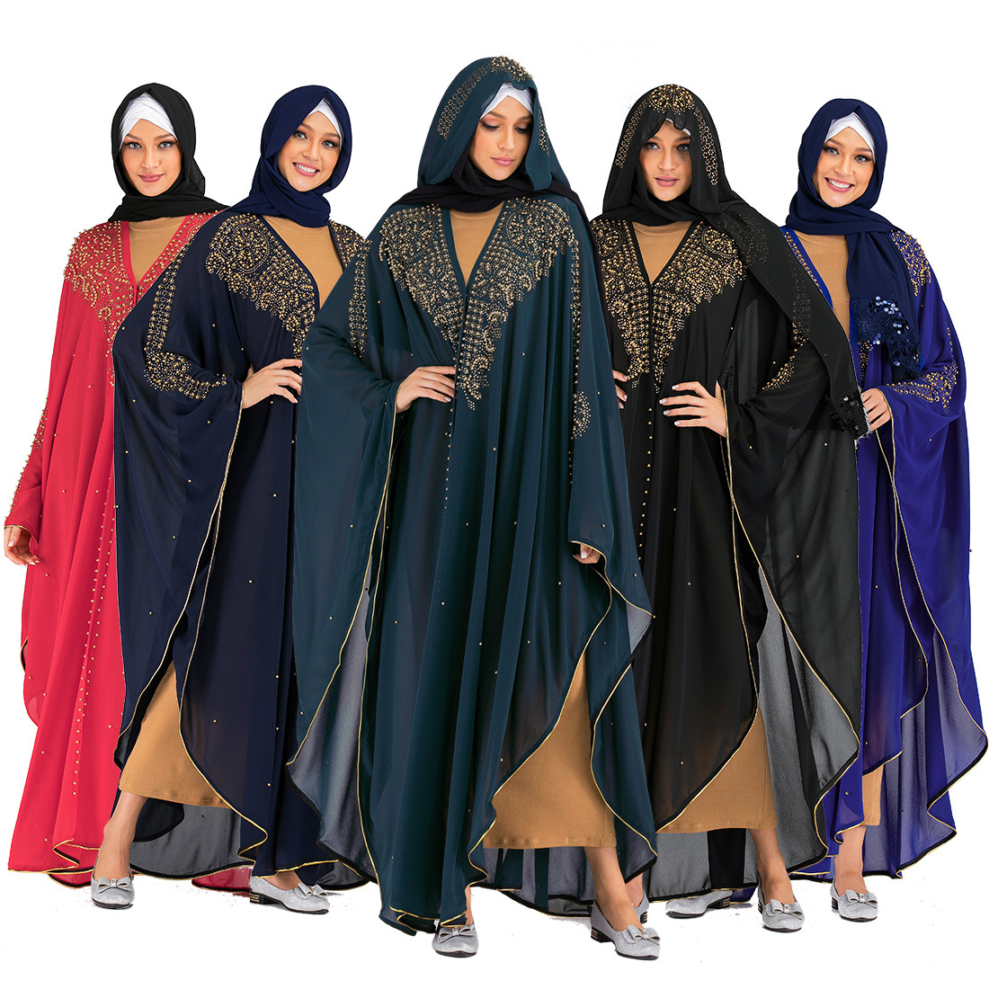 2022 Amazon Cross-border Explosion Muslim Abaya Hot Diamond Elegant Fashion Loose Robe
