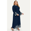 Amazon Hot Sale Ebay Hot Sale Embroidered Beaded Long-sleeved Plus Size Women's Dress