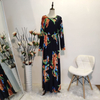 AliExpress Hot Sale Women's Printed Slim Long Sleeve Printed Round Neck Dress
