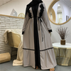 Middle Eastern Muslim Fashion Cardigan Slim Embroidered Lace Robe