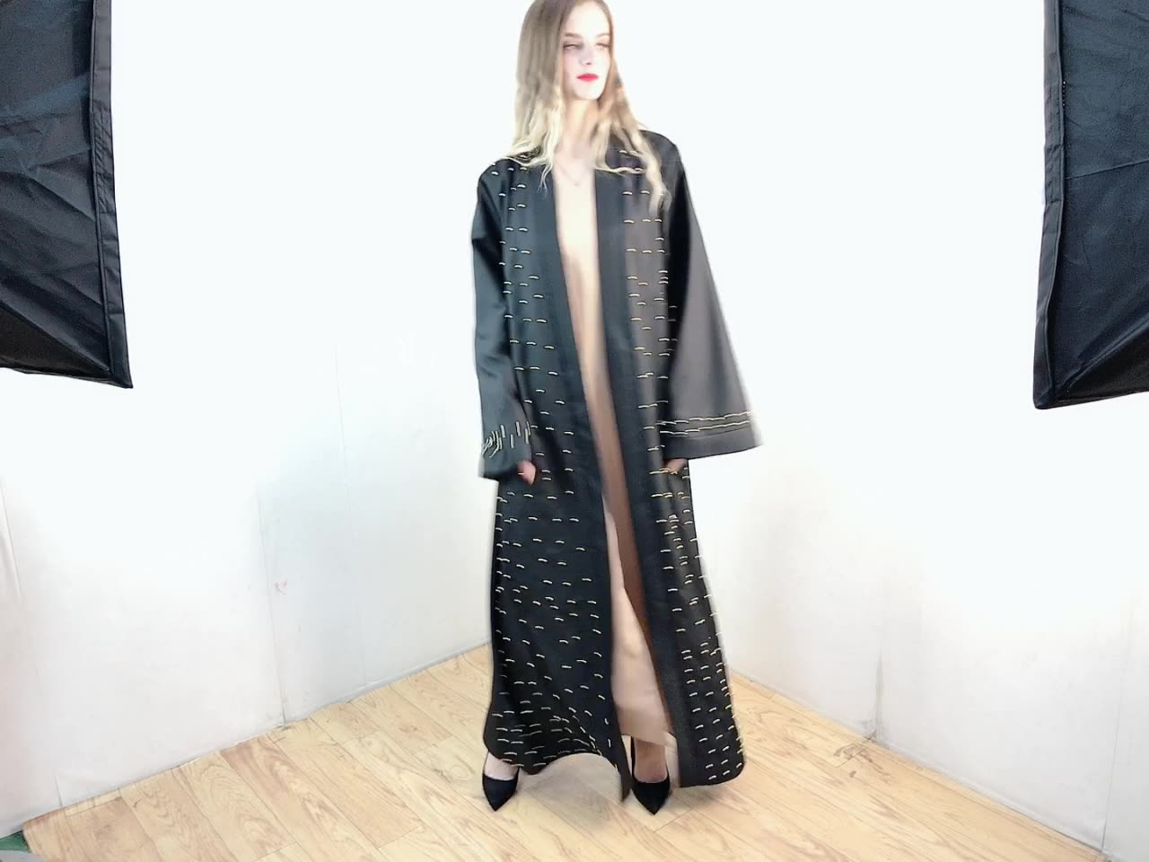 Open Abaya Modest Caftan 2022 Morocco Islamic Clothing Abaya Arab Thobe Kaftan Dubai Jalabiya Kimono Bat Sleeve Burka Turkish Muslim Prayer Women Maxi Dress Open Abaya
