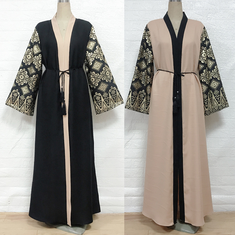  Open Abaya Turkish Islamic Clothing Morocco Bat Sleeve Kaftan Modest Jalabiya Thobe Caftan Burka Muslim Dubai Abaya 2022 Kimono Arab Prayer Women Maxi Dress Open Abaya