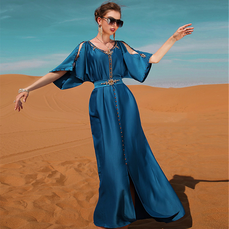 Modest Lady Skirt Women Dubai Maxi Dresses Cardigan Long Sleeve Islamic Dubai Women's Abaya