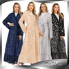 Middle Eastern Fashion New Style Women's Lace Cardigan Robe Leaf Embroidered Muslim Sequined 