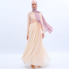 New Ins Sequined Gauze Skirt Dubai Muslim Women's Stitching Robe Chiffon Summer Long-sleeved Robe