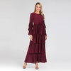 Amazon AliExpress Hot Selling New Fashion Elegant Round Neck Cake Skirt Long Dress