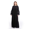 European And American Plus Size Fashion Petal-sleeved Dress Long-sleeved Embroidery Slim Abaya