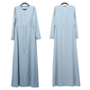 Cross-border Fresh Mint Green Turkish Simple Long-sleeved Plus Size Arabian Dress Muslim Dress
