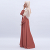 Spot Solid Color Lantern Sleeve Elastic Cuff Dress Arab Dress Student Abaya Dress