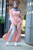 2022 new fashion Muslim lapel solid color full button slim dress long skirt