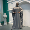 2022 Hot Sale in The Middle East Big Solid Color Fashion Bat Sleeve Robe Plus Size Dress Muslim Abaya