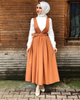 New Design Muslim Lady Sheath Dress Middle East Fashion Modest Ins Long Button Skirt