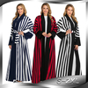 Foreign Trade Women's Clothing New Style Stripe Design Long-sleeved Simple And Simple Muslim Abaya