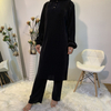 New Arab Simple Solid Color Pleated Muslim Women's Two-piece Suit