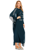 Cross-border Exclusively for Women's Muslim Robe Hot Drilling Chiffon Bat Sleeve Hoodie Dress