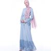 New style lace stitching lace-up Muslim robe for women abaya dress