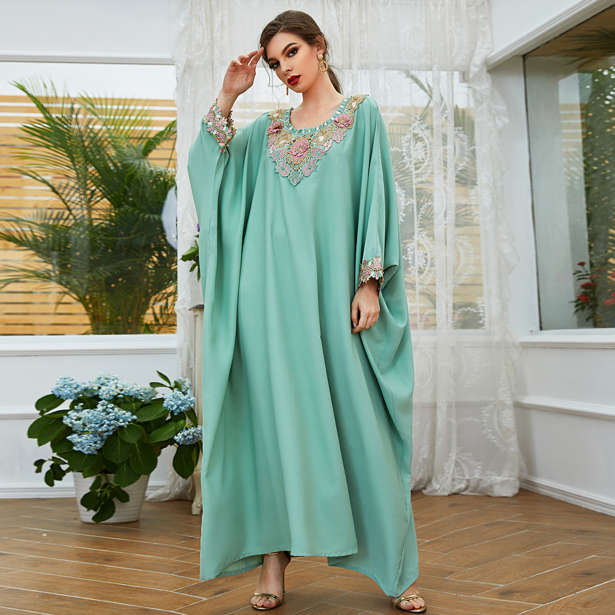 Casual Party Maxi Dresses New Dubai Modest Muslim Women Casual Islamic Clothing Abaya