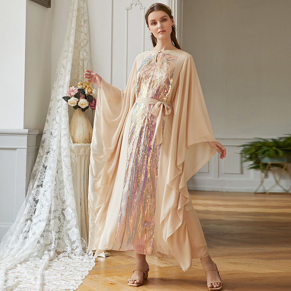 Arabic Ramadan Casual Maxi Dresses Modest Southeast Asia Women Islamic Dubai Fabric Dubai Clothing Abaya