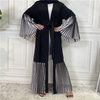 Ebay Hot Sale Middle East Muslim Long-sleeved Stitching Pleated Big Swing Robe Female Arab Long Cardigan