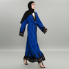 Muslim Arabian Fashion Long Coat Robe Loose Large Size Paris Beads Retro Stitching Long Sleeve