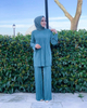  Modest 2pieces Two Piece Women Burka Top Suit Printing Kurti 2022 Dubai Islamic Clothing Pants Prayer Maxi Thobe Muslim Blouse Set
