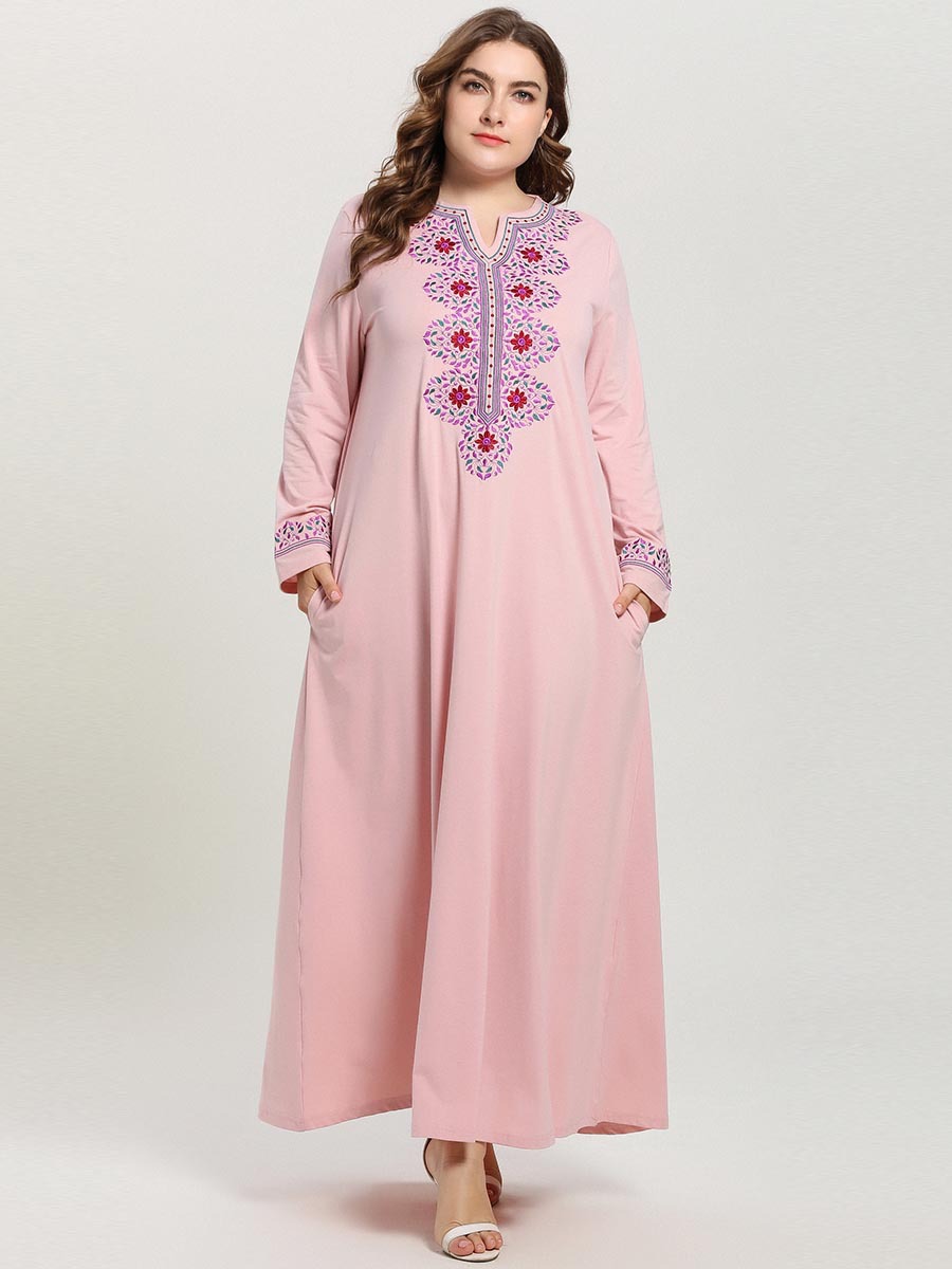  Thobe Women Burqa Jalabiya Fashion Printing Plus Size Dubai Arabic Burka Cotton Muslim Kaftan Modern Islamic Clothing 2022 Jilbab Modest Maxi Dress Abaya