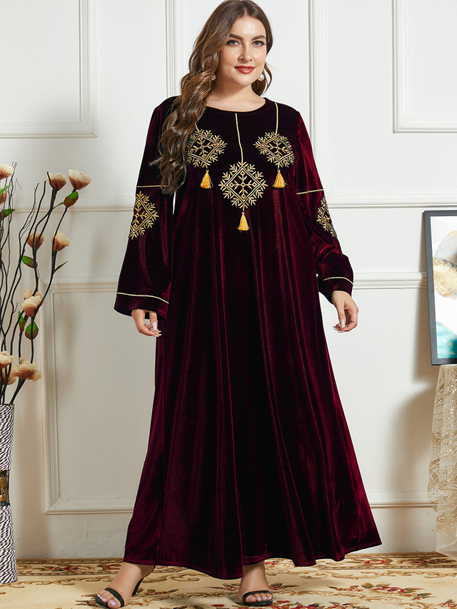  Printing Dubai Jilbab Kaftan Women Thobe Cotton Islamic Clothing Burqa Muslim Jalabiya Fashion Plus Size Burka Modern Arabic 2022 Modest Maxi Dress Abaya
