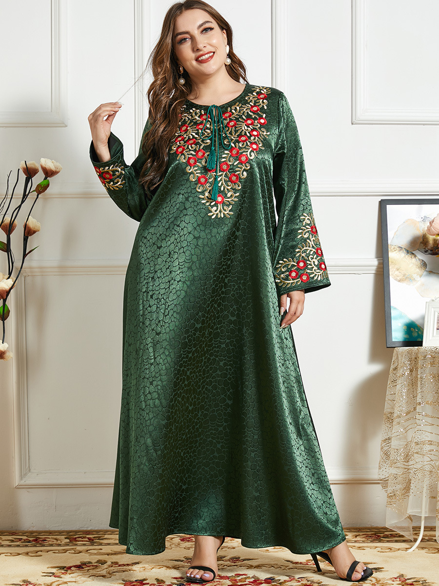  Vêtements Dubai Borka Vetement Femme Prayer Clothes Women Turkish Robe Femme Musulman Modest Embroidery Kebaya Maleisie Islamic Clothing Maxi Dress Abaya
