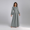 2022 New Slim And Waist Pure Color Elegant Long Skirt Muslim Abaya