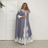 2022 Muslim New Fashion Muslim Pure Color Middle East Southeast Asia Applique Arabian Loose Casual Large Size Robe