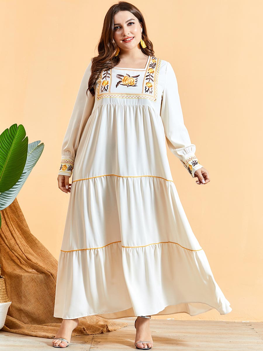  Borka Modest Prayer Clothes Vetement Femme Women Kebaya Maleisie Robe Femme Musulman Dubai Vêtements Embroidery Turkish Islamic Clothing Maxi Dress Abaya