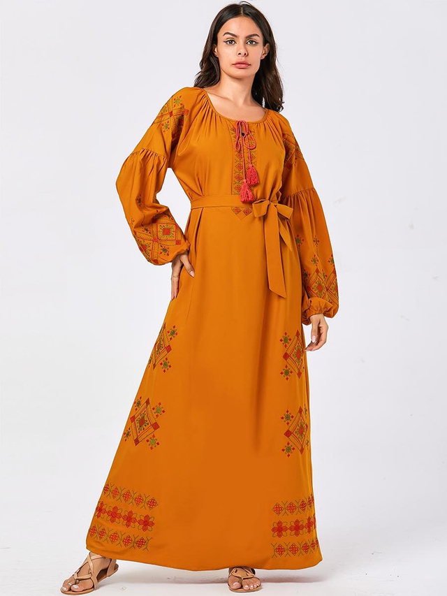  Vetement Femme Embroidery Prayer Clothes Kebaya Maleisie Vêtements Dubai Borka Modest Women Robe Femme Musulman Turkish Islamic Clothing Maxi Dress Abaya