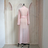 2022 Fashion Polka Dot Pink Long Sleeve Arab Muslim Elegant Female Jacket