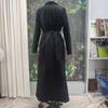 2022 Muslim Simple New Winter Velvet Embroidered Lining Jacket Dubai Elegant Large Size Robe without Belt