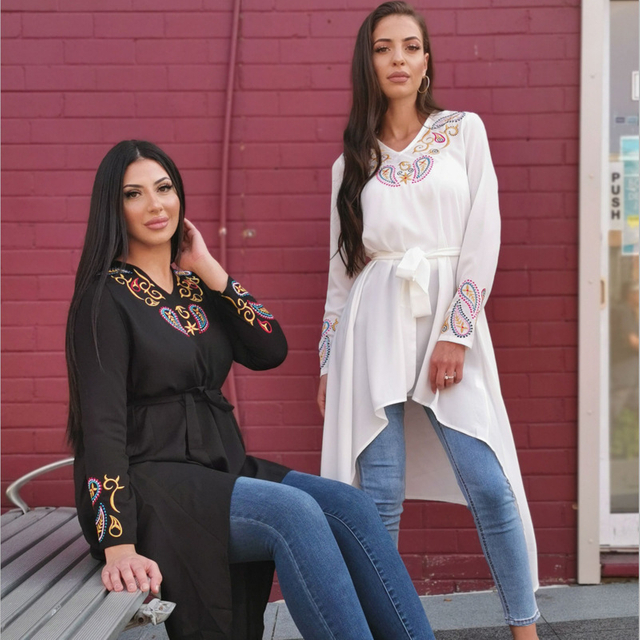 Arabian Modern 2022 Dubai Arabic Women Malaysia Islamic Modest New Design Casual Shirt