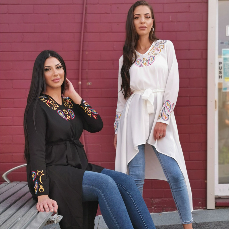 Arabian Modern 2022 Dubai Arabic Women Malaysia Islamic Modest New Design Casual Shirt